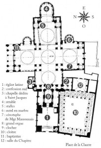 Plan intérieur de la cathédrale Saint-Front de Périgueux